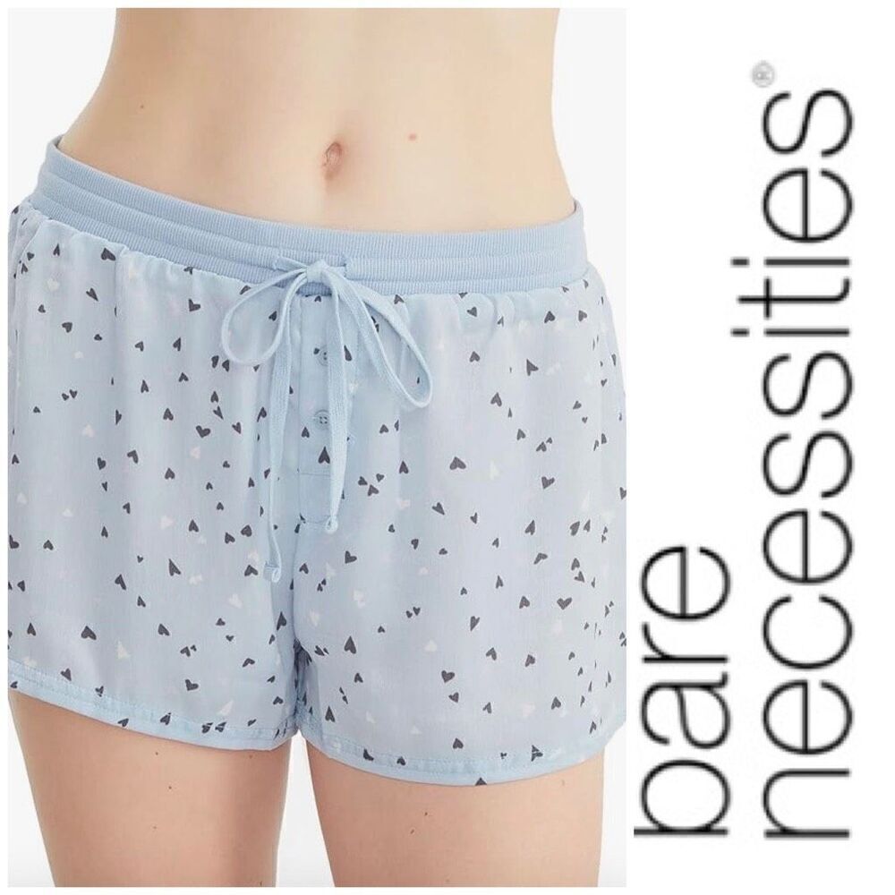 BARE NECESSITIES - NWT-L Sz M Rise & Shine Printed Satin Shorts/Floating Hearts